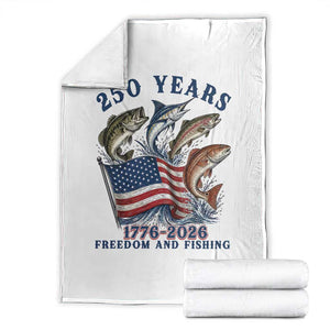 Freedom And Fishing Throw Blanket Patriotic American Flag Fisherman Gift TS12 White Print Your Wear