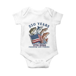 Freedom And Fishing Baby Onesie Patriotic American Flag Fisherman Gift TS12 White Print Your Wear