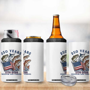 Freedom And Fishing 4 in 1 Can Cooler Tumbler Patriotic American Flag Fisherman Gift TS12 Print Your Wear
