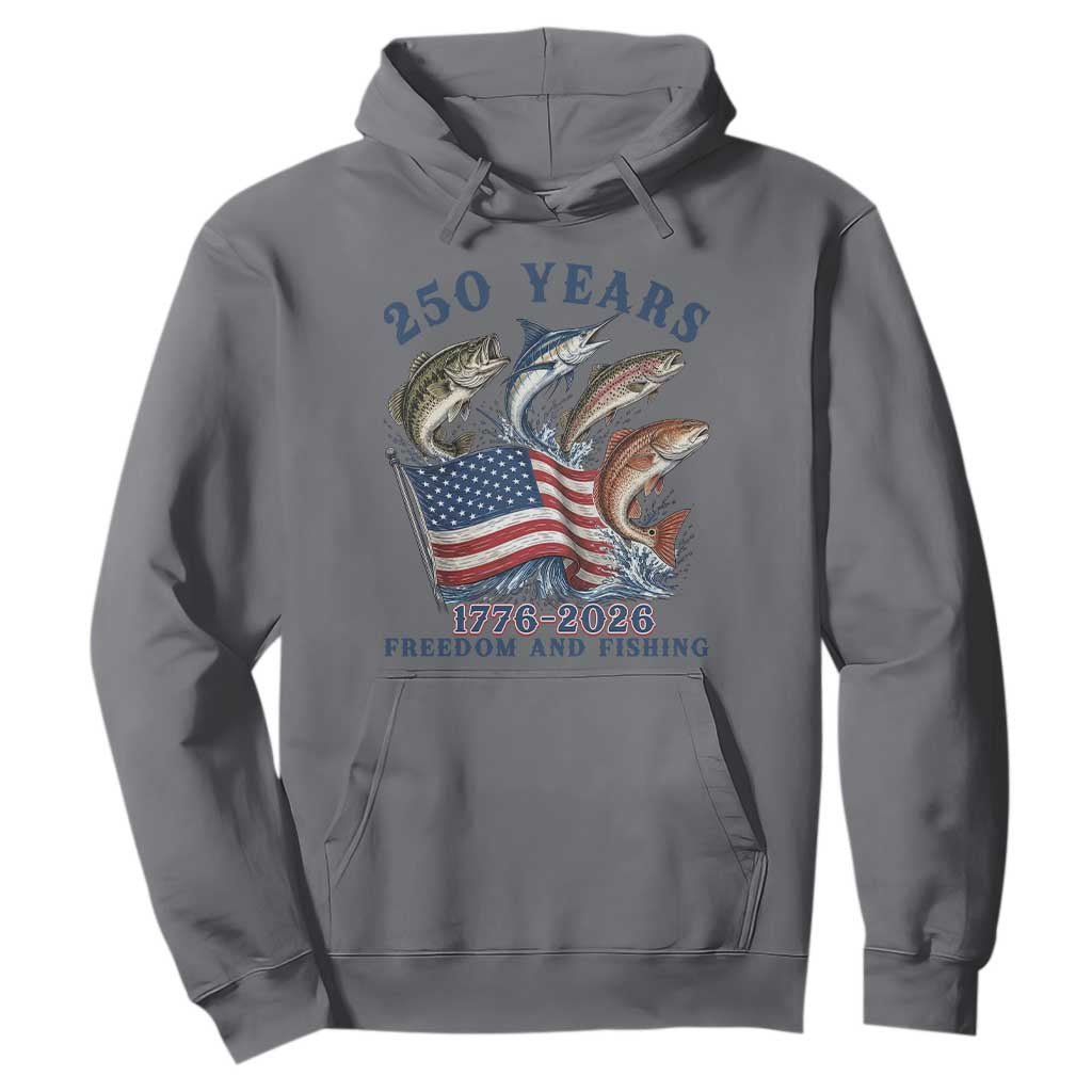 Freedom And Fishing Hoodie Patriotic American Flag Fisherman Gift TS12 Charcoal Print Your Wear