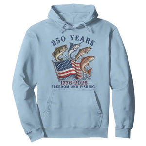 Freedom And Fishing Hoodie Patriotic American Flag Fisherman Gift TS12 Light Blue Print Your Wear