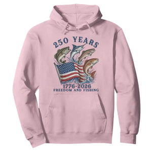 Freedom And Fishing Hoodie Patriotic American Flag Fisherman Gift TS12 Light Pink Print Your Wear