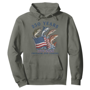 Freedom And Fishing Hoodie Patriotic American Flag Fisherman Gift TS12 Military Green Print Your Wear