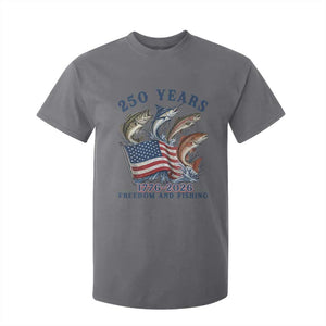 Freedom And Fishing T Shirt For Kid Patriotic American Flag Fisherman Gift TS12 Charcoal Print Your Wear