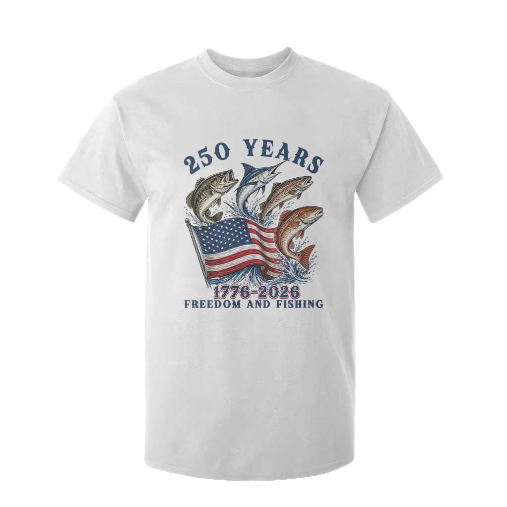 Freedom And Fishing T Shirt For Kid Patriotic American Flag Fisherman Gift TS12 White Print Your Wear