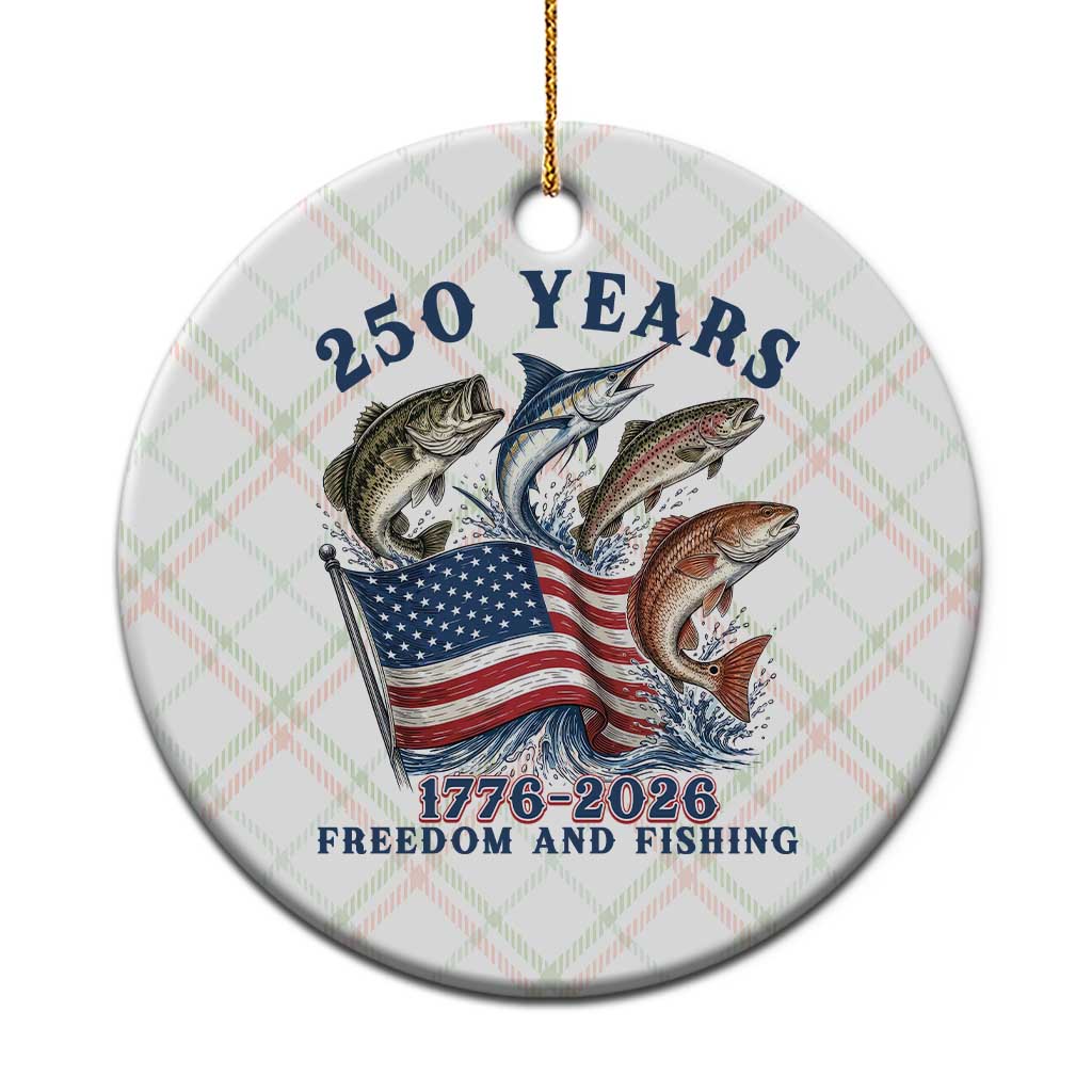 Freedom And Fishing Ceramic Ornament Patriotic American Flag Fisherman Gift TS12 1pc Christmas Plaid Print Your Wear
