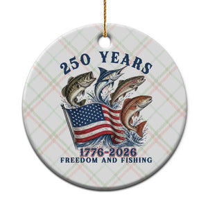 Freedom And Fishing Ceramic Ornament Patriotic American Flag Fisherman Gift TS12 1pc Christmas Plaid Print Your Wear