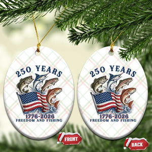 Freedom And Fishing Ceramic Ornament Patriotic American Flag Fisherman Gift TS12 Print Your Wear