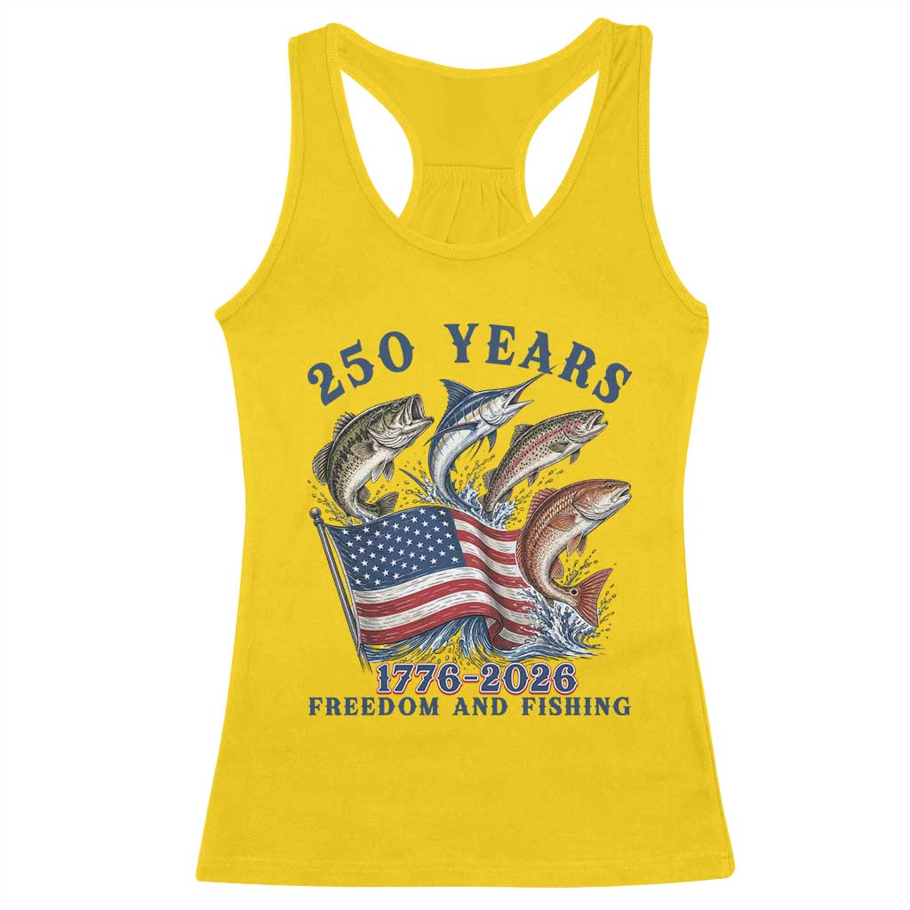 Freedom And Fishing Racerback Tank Top Patriotic American Flag Fisherman Gift TS12 Daisy Print Your Wear