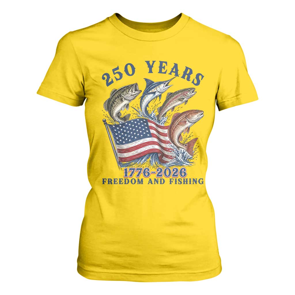 Freedom And Fishing T Shirt For Women Patriotic American Flag Fisherman Gift TS12 Daisy Print Your Wear