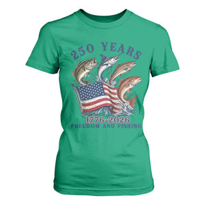 Freedom And Fishing T Shirt For Women Patriotic American Flag Fisherman Gift TS12 Irish Green Print Your Wear