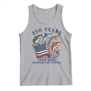 Freedom And Fishing Tank Top Patriotic American Flag Fisherman Gift TS12 Athletic Heather Print Your Wear