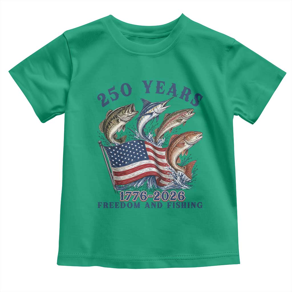 Freedom And Fishing Toddler T Shirt Patriotic American Flag Fisherman Gift TS12 Irish Green Print Your Wear