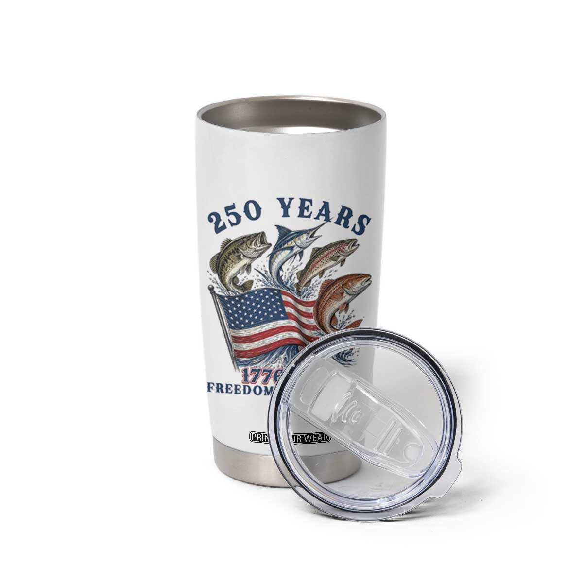 Freedom And Fishing Tumbler Cup Patriotic American Flag Fisherman Gift TS12 Print Your Wear