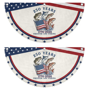 Freedom And Fishing Patriotic Fan Flag American Flag Fisherman Gift