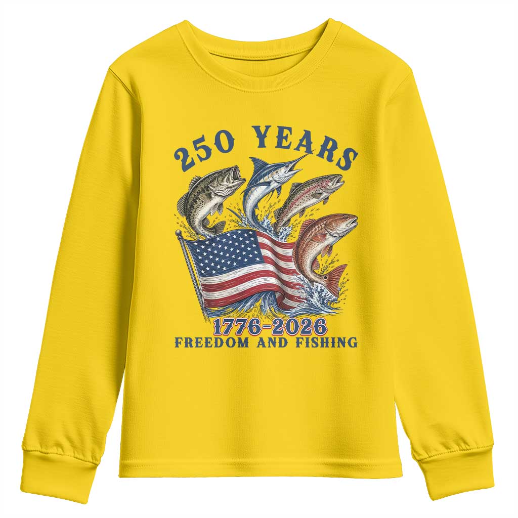 Freedom And Fishing Youth Sweatshirt Patriotic American Flag Fisherman Gift TS12 Daisy Print Your Wear