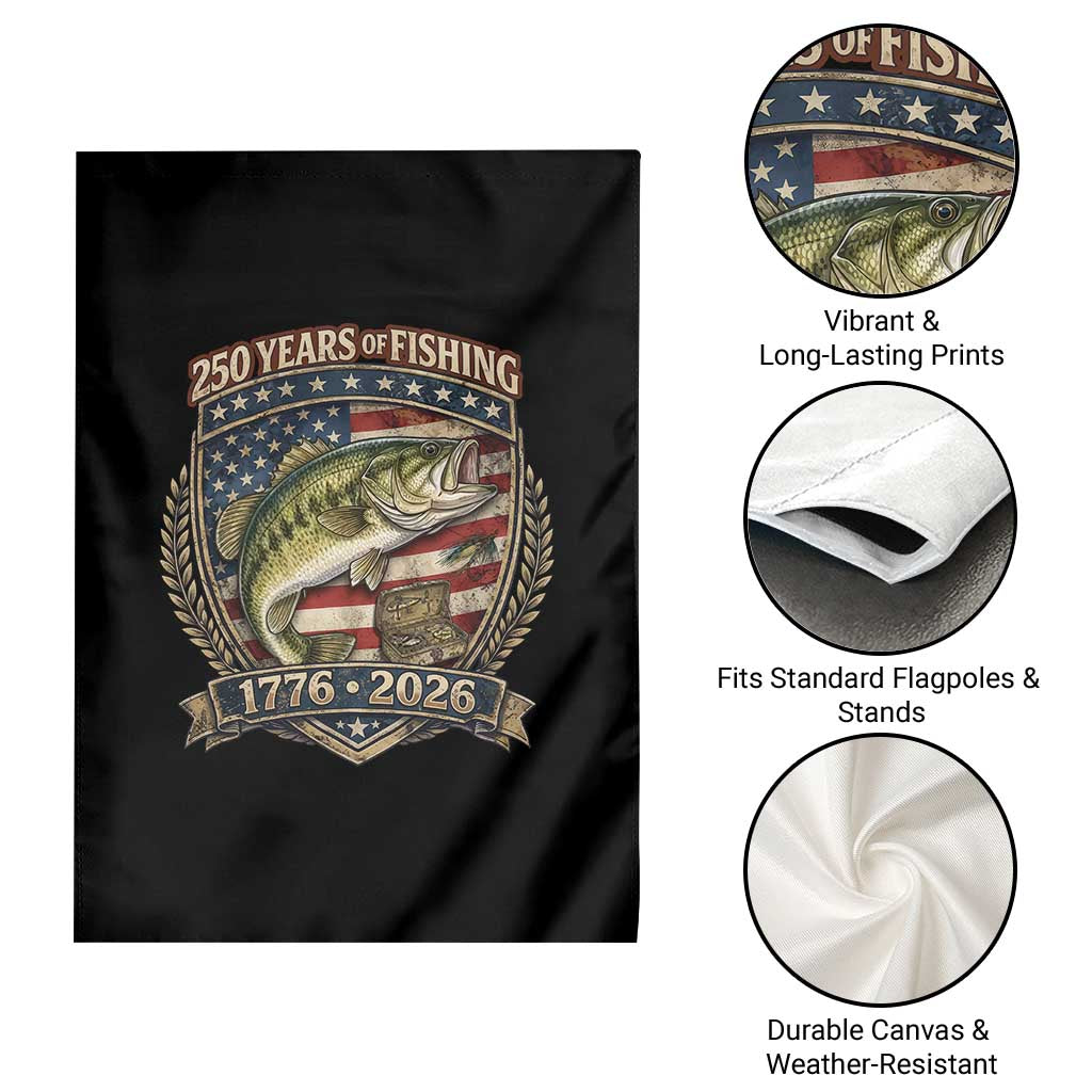 Vintage 250 Years Of Fishing Garden Flag American Flag Fisherman TS12 Print Your Wear
