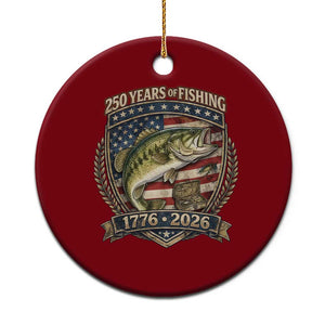 Vintage 250 Years Of Fishing Ceramic Ornament American Flag Fisherman TS12 1pc Red Print Your Wear
