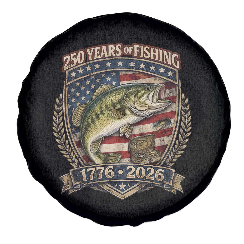 Vintage 250 Years Of Fishing Spare Tire Cover American Flag Fisherman TS12 Print Your Wear