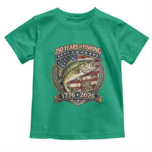 Vintage 250 Years Of Fishing Toddler T Shirt American Flag Fisherman TS12 Irish Green Print Your Wear