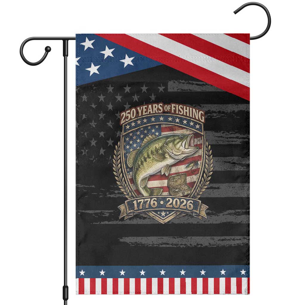 Vintage 250 Years Of Fishing Patriotic Garden Flag American Flag Fisherman TS12 Distressed Black Blue Print Your Wear