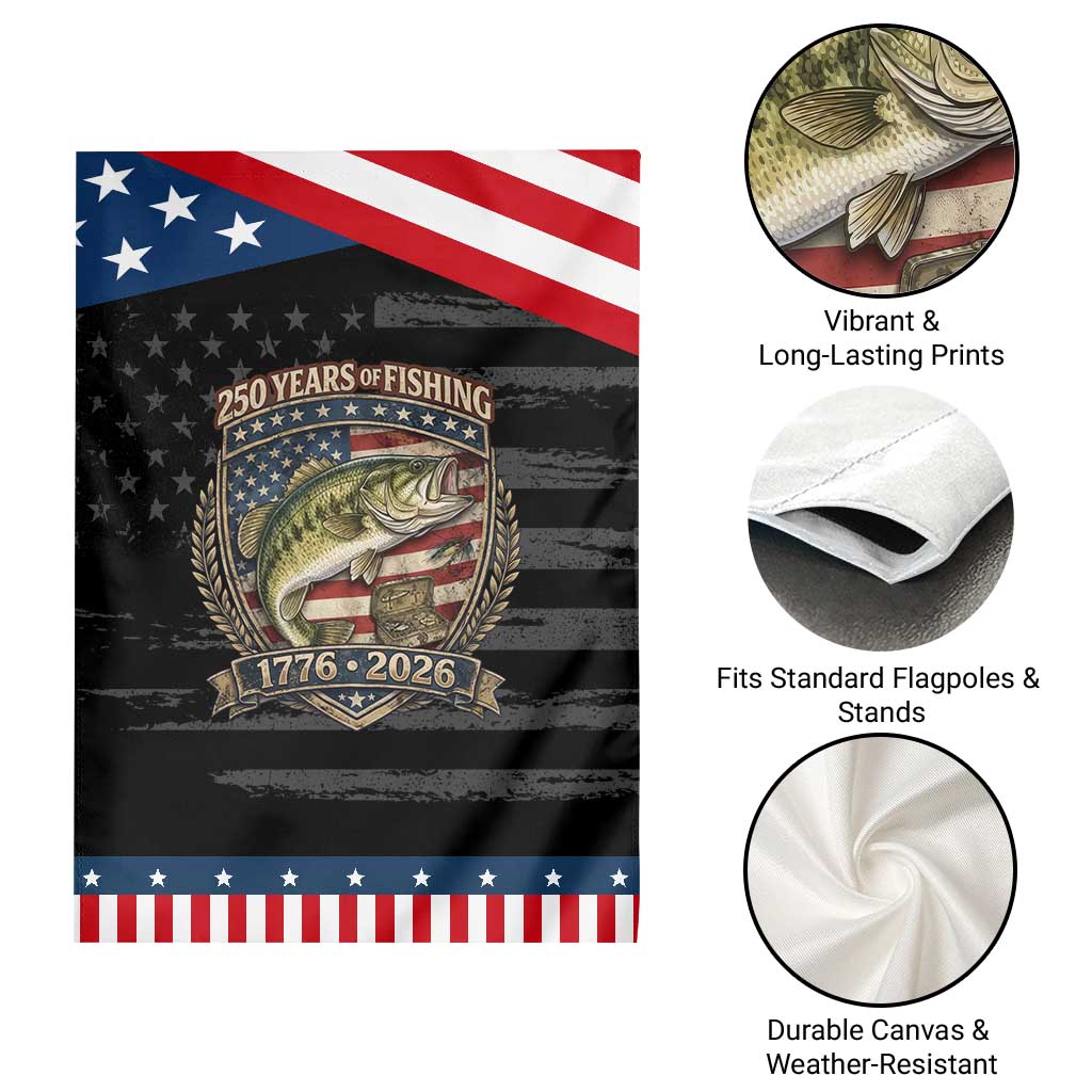 Vintage 250 Years Of Fishing Patriotic Garden Flag American Flag Fisherman TS12 Print Your Wear