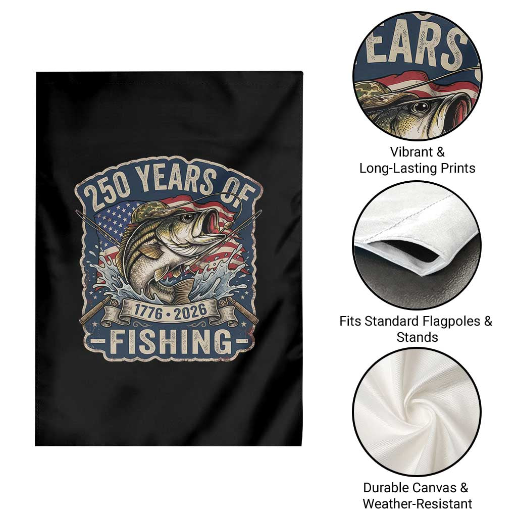 Vintage 250 Years Of Fishing Garden Flag Patriotic Angler TS12 Print Your Wear