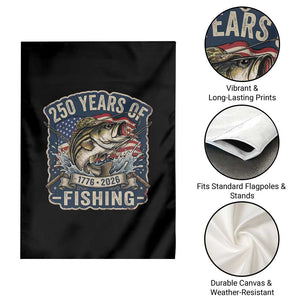 Vintage 250 Years Of Fishing Garden Flag Patriotic Angler TS12 Print Your Wear