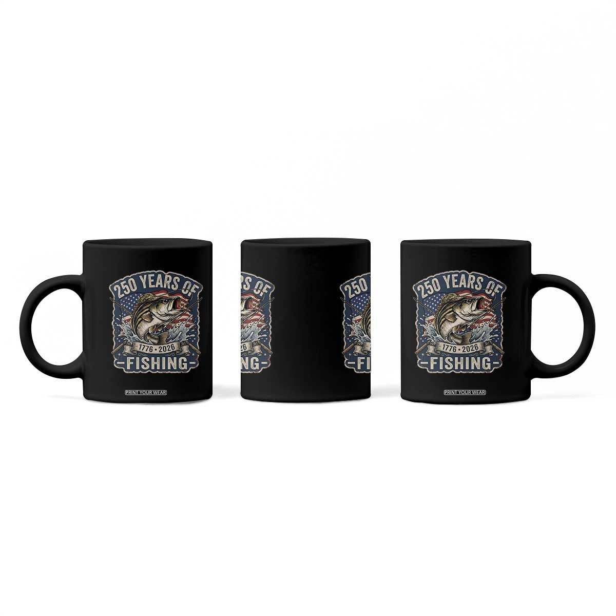 Vintage 250 Years Of Fishing Coffee Mug Patriotic Angler TS12 Print Your Wear