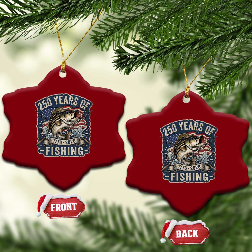 Vintage 250 Years Of Fishing Ceramic Ornament Patriotic Angler TS12 Print Your Wear