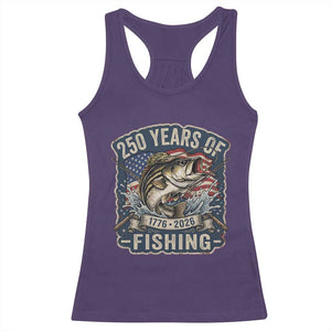 Vintage 250 Years Of Fishing Racerback Tank Top Patriotic Angler TS12 Purple Print Your Wear