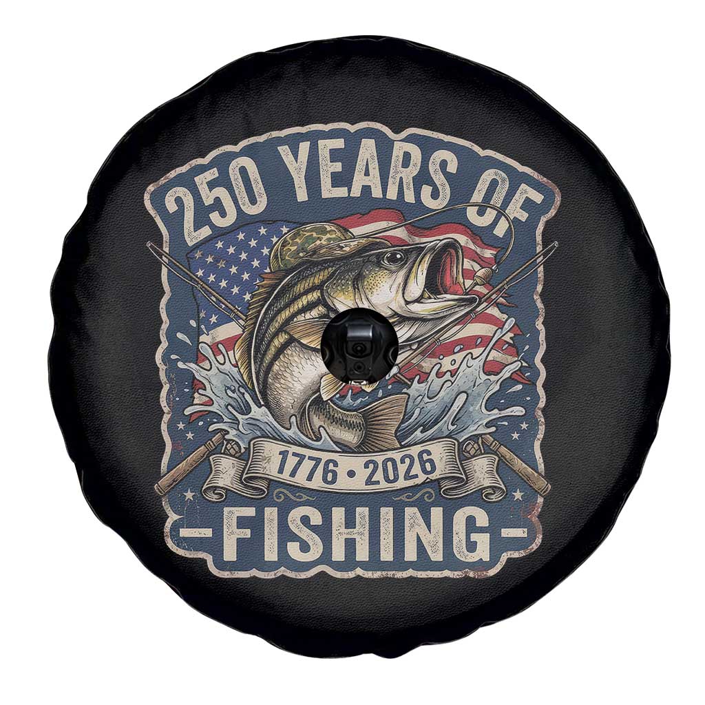 Vintage 250 Years Of Fishing Spare Tire Cover Patriotic Angler TS12 Print Your Wear