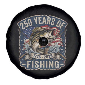 Vintage 250 Years Of Fishing Spare Tire Cover Patriotic Angler TS12 Print Your Wear
