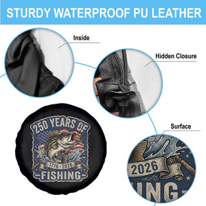 Vintage 250 Years Of Fishing Spare Tire Cover Patriotic Angler TS12 Print Your Wear