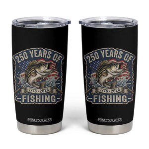 Vintage 250 Years Of Fishing Tumbler Cup Patriotic Angler TS12 Black Print Your Wear