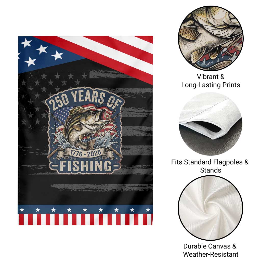 Vintage 250 Years Of Fishing Patriotic Garden Flag American Flag Angler TS12 Print Your Wear