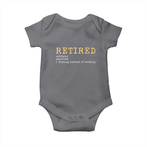 Retired Definition Fishing Baby Onesie Funny Retirement Fisherman Gift TS12 Charcoal Print Your Wear