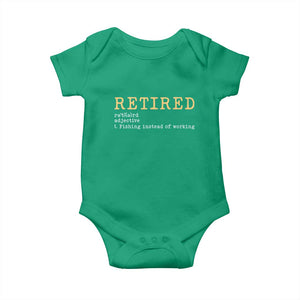 Retired Definition Fishing Baby Onesie Funny Retirement Fisherman Gift TS12 Irish Green Print Your Wear