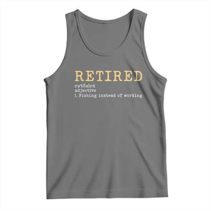 Retired Definition Fishing Tank Top Funny Retirement Fisherman Gift TS12 Black Heather Print Your Wear