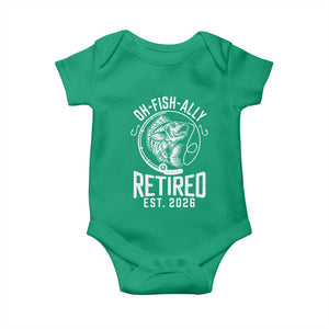 Officially Retired Est 2026 Fishing Baby Onesie Funny Fishing Retirement Gift TS12 Irish Green Print Your Wear