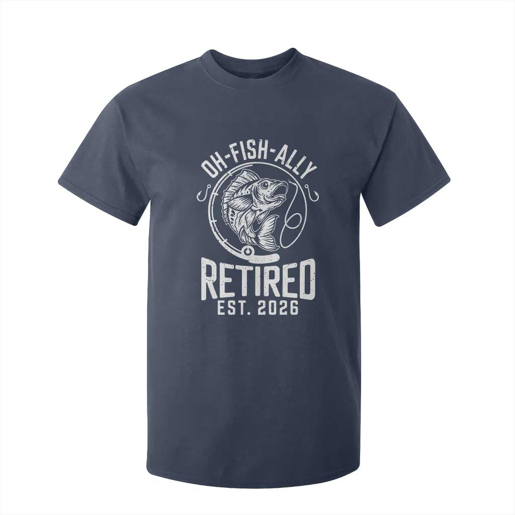 Officially Retired Est 2026 Fishing T Shirt For Kid Funny Fishing Retirement Gift TS12 Navy Print Your Wear