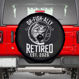 Officially Retired Est 2026 Fishing Spare Tire Cover Funny Fishing Retirement Gift TS12 Black Print Your Wear