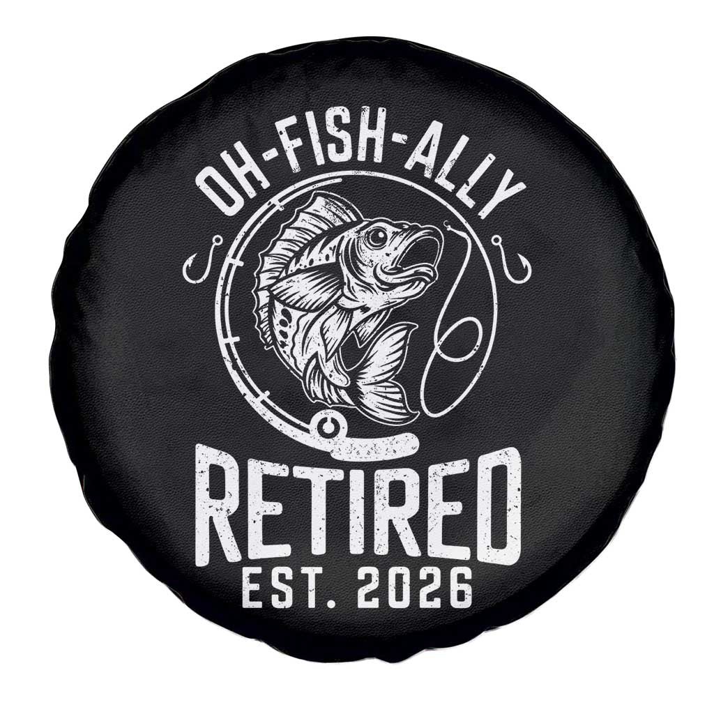 Officially Retired Est 2026 Fishing Spare Tire Cover Funny Fishing Retirement Gift TS12 Print Your Wear