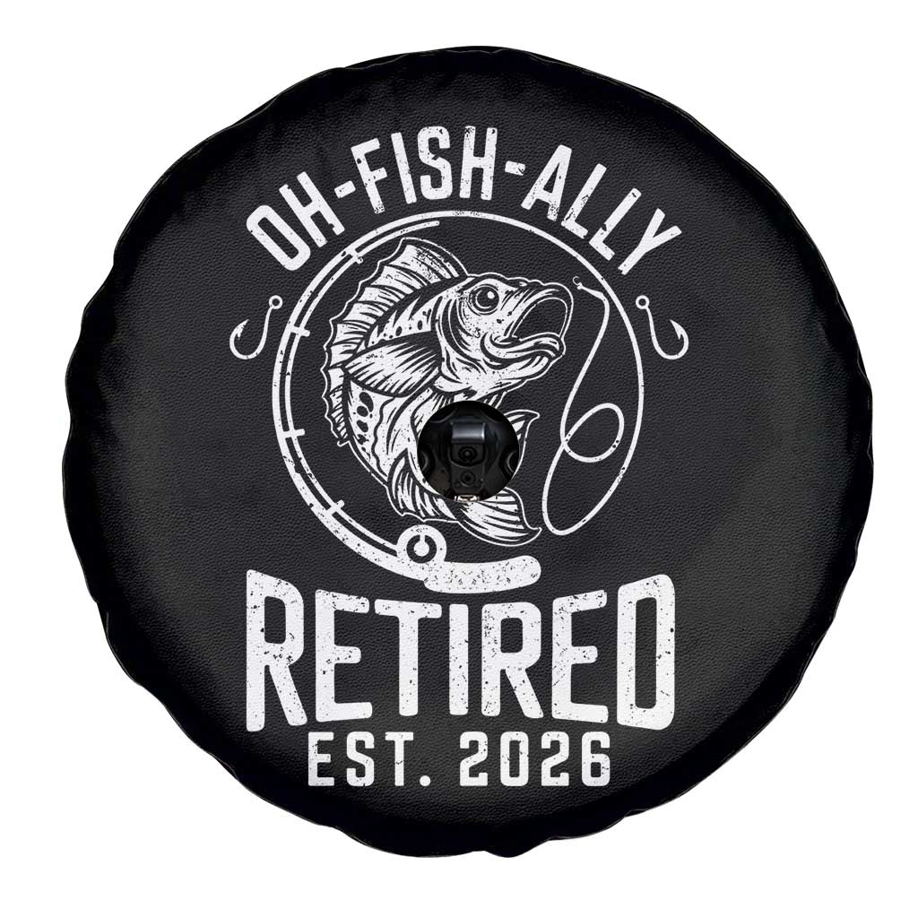 Officially Retired Est 2026 Fishing Spare Tire Cover Funny Fishing Retirement Gift TS12 Print Your Wear