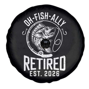 Officially Retired Est 2026 Fishing Spare Tire Cover Funny Fishing Retirement Gift TS12 Print Your Wear