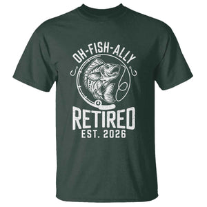 Officially Retired Est 2026 Fishing T Shirt Funny Fishing Retirement Gift TS12 Dark Forest Green Print Your Wear