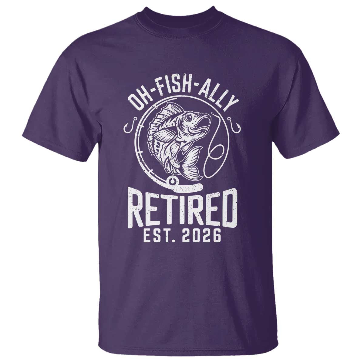 Officially Retired Est 2026 Fishing T Shirt Funny Fishing Retirement Gift TS12 Purple Print Your Wear