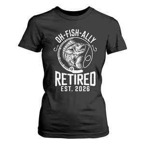 Officially Retired Est 2026 Fishing T Shirt For Women Funny Fishing Retirement Gift TS12 Black Print Your Wear