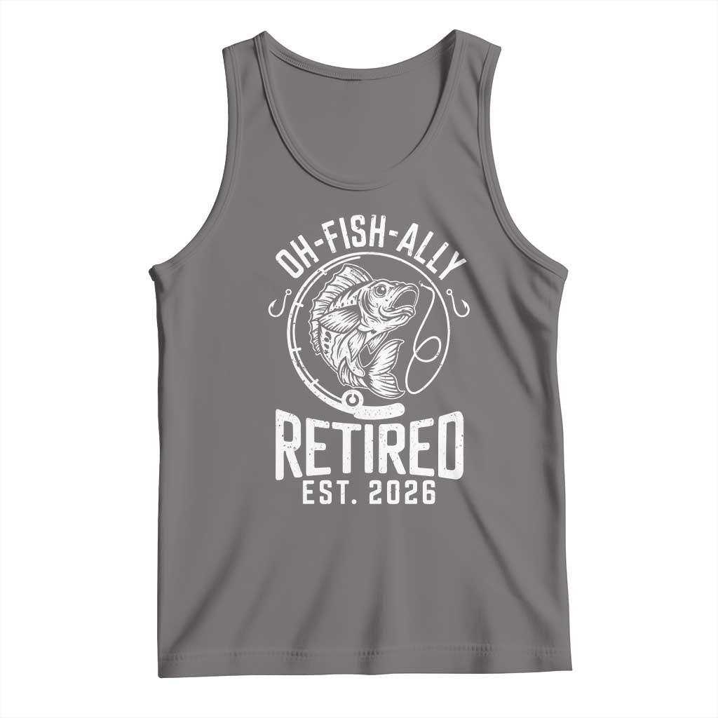 Officially Retired Est 2026 Fishing Tank Top Funny Fishing Retirement Gift TS12 Deep Heather Print Your Wear