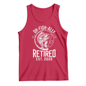 Officially Retired Est 2026 Fishing Tank Top Funny Fishing Retirement Gift TS12 Red Print Your Wear